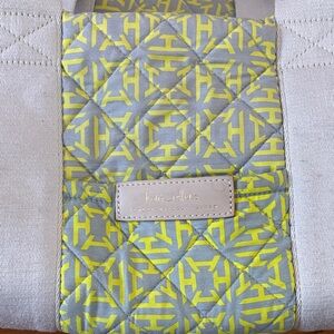 India Hicks Quilted Yellow and Gray Tote